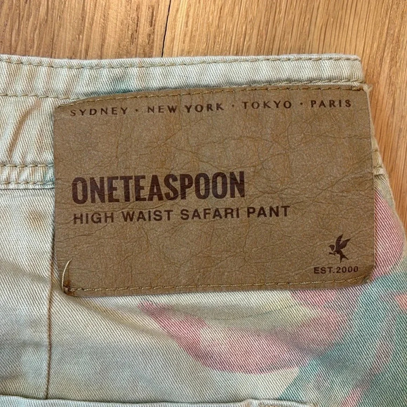 One Teaspoon Pants High Waist Safari Drawstring Floral Size 32 - Picture 6 of 10